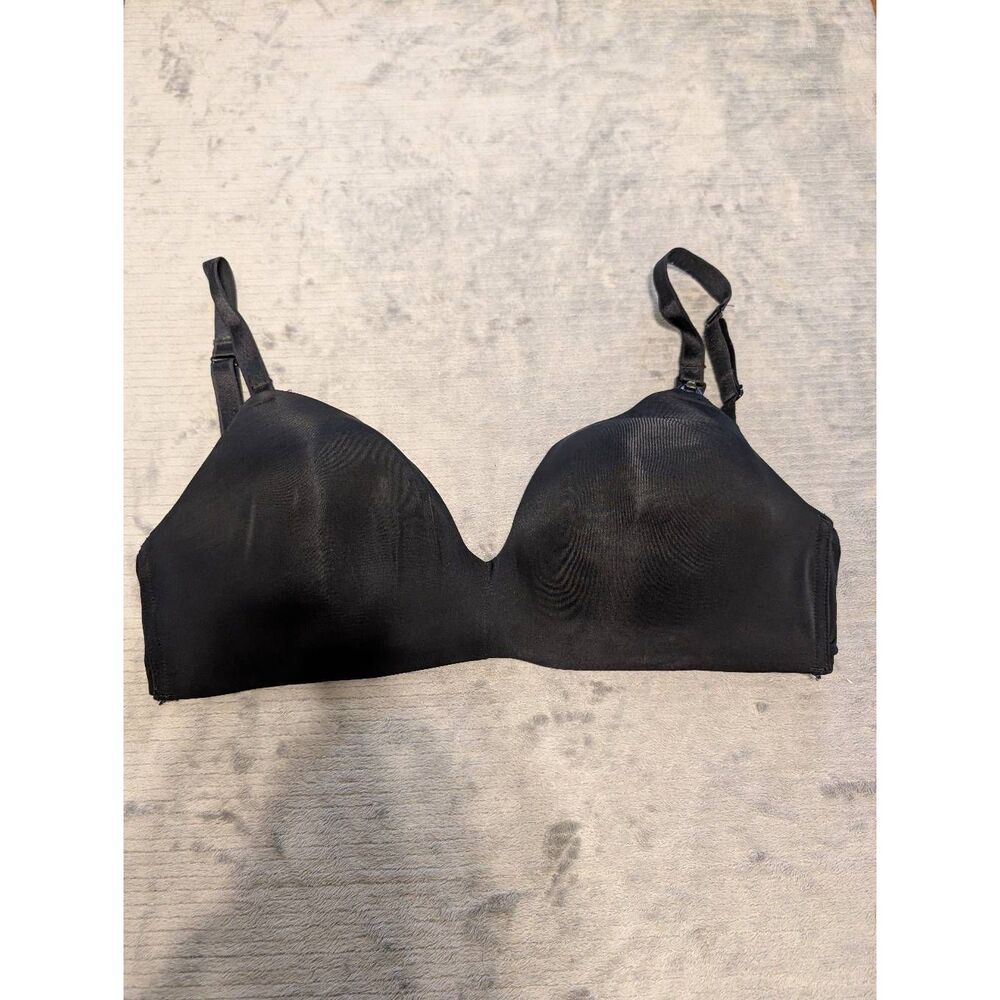 Auden Size 34DDD Lightly Lined Nursing Wirefree Bra Black